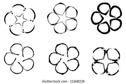 grungy flower shape collection