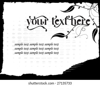 grungy flower vector background with space for text