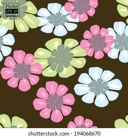 Grungy flowers, seamless. 