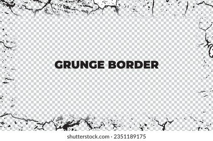 Grungy frame, Grunge border background Abstract vector template design, vintage photo frame 