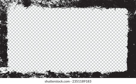 Grauer Rahmen, Grunge-Rahmen-Hintergrund Abstrakte Vektorgrafik-Vorlagen-Design, Vintage-Fotorahmen 