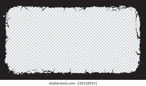 Grauer Rahmen, Grunge-Rahmen-Hintergrund Abstrakte Vektorgrafik-Vorlagen-Design, Vintage-Fotorahmen 