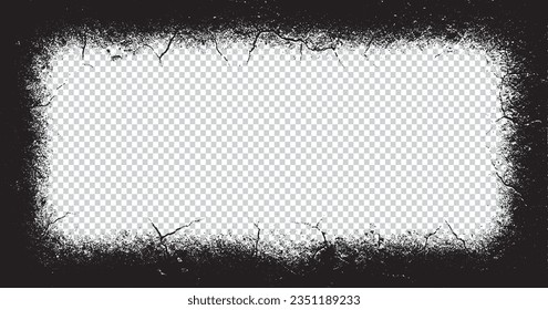 Grungy frame, Grunge border background Abstract vector template design, vintage photo frame 