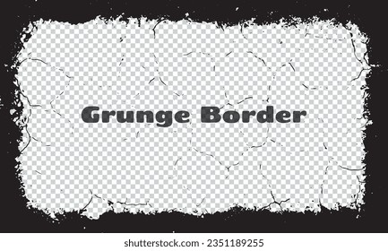 Grungy frame, Grunge border background Abstract vector template design, vintage photo frame 