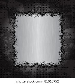 grungy frames with brushed metal background. eps10 layered vector file.