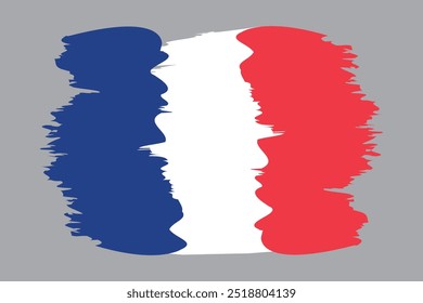 Bandeira francesa grungy, ilustração vetorial em um fundo isolado. A bandeira nacional da França.