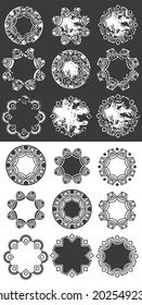 grungy geometric shape digital vector stamps