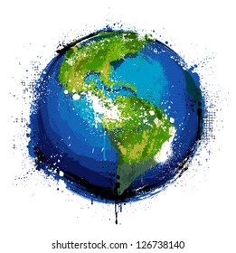 Grungy globe. EPS 8 vector illustration.
