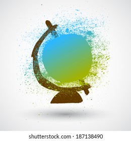 Grungy globe. Vector illustration.