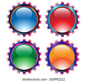 Grungy glossy gears.Vector