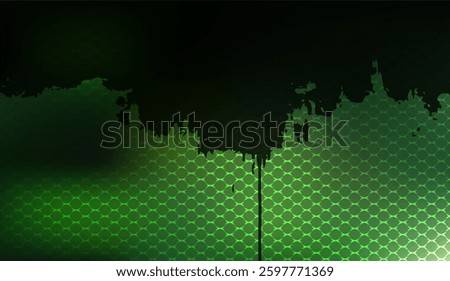 Grungy Green Gradient Background with Geometric Pattern and Dark Ominous Blot, perfect for Halloween or Sci-Fi themes, creating a mysterious atmosphere