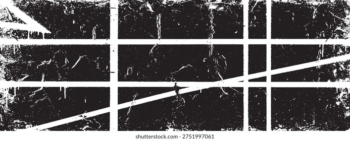 Grungy grid texture with white lines and grunge elements