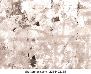 Grungy Grunge Graffiti. History Wall Shape. Street Old Creative Texture. Wall Modern Underground. Dirty Cracked Texture. Stone Distress Scratch. Brown Stained Weathered Artwork. Urban Design Drawing.