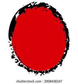 Grungy, grunge texture circle, oval abstract element
