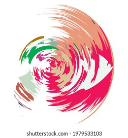 Grungy, grunge, textured circle, Circular splash effect. Paintbrush, brushstroke vector. Ink, fluid, and liquid stain, splash effect