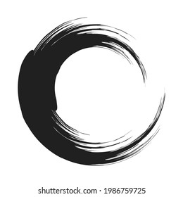 Grungy, grunge, textured circle, Circular splash effect. Paintbrush, brushstroke vector. Ink, fluid, and liquid stain, splash effect