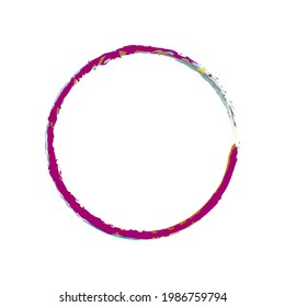 Grungy, grunge, textured circle, Circular splash effect. Paintbrush, brushstroke vector. Ink, fluid, and liquid stain, splash effect