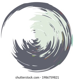 Grungy, grunge, textured circle, Circular splash effect. Paintbrush, brushstroke vector. Ink, fluid, and liquid stain, splash effect