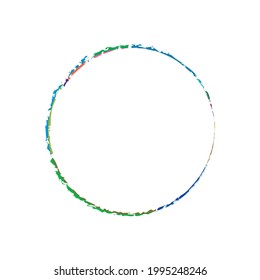 Grungy, grunge, textured circle, Circular splash effect. Paintbrush, brushstroke vector. Ink, fluid, and liquid stain, splash effect