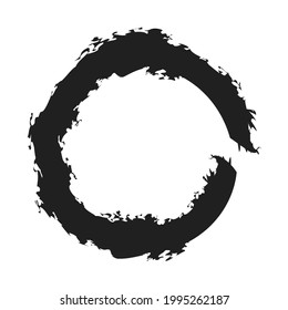 Grungy, grunge, textured circle, Circular splash effect. Paintbrush, brushstroke vector. Ink, fluid, and liquid stain, splash effect