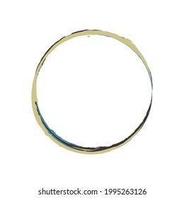 Grungy, grunge, textured circle, Circular splash effect. Paintbrush, brushstroke vector. Ink, fluid, and liquid stain, splash effect