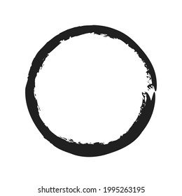Grungy, grunge, textured circle, Circular splash effect. Paintbrush, brushstroke vector. Ink, fluid, and liquid stain, splash effect