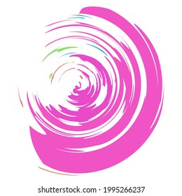 Grungy, grunge, textured circle, Circular splash effect. Paintbrush, brushstroke vector. Ink, fluid, and liquid stain, splash effect