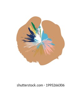 Grungy, grunge, textured circle, Circular splash effect. Paintbrush, brushstroke vector. Ink, fluid, and liquid stain, splash effect