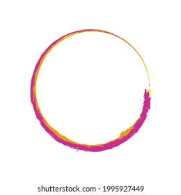 Grungy, grunge, textured circle, Circular splash effect. Paintbrush, brushstroke vector. Ink, fluid, and liquid stain, splash effect