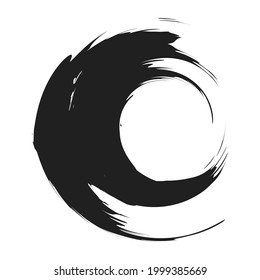 Grungy, grunge, textured circle, Circular splash effect. Paintbrush, brushstroke vector. Ink, fluid, and liquid stain, splash effect