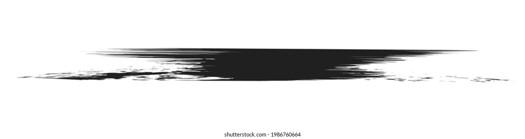 Grungy, grunge, textured line divider. Paintbrush, brushstroke effect vector. Ink, fluid, and liquid horizontal effect