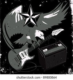 Grungy Guitar Eagle