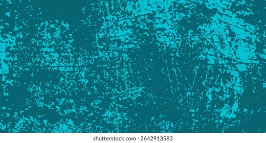 Fundo de cor azul-petróleo de Halloween grungy. Banner de tinta pintado à mão de vetor assustador assustador assustador pg. Carimbos de esponja, textura de polvilho de borrifo. Design de traçado de tinta grunge. Borda de quadro horizontal do Punk Halloween