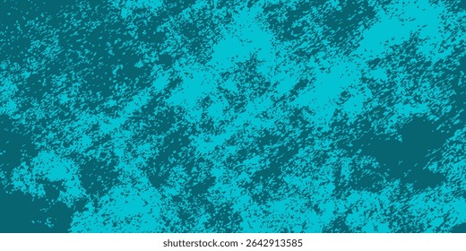 Fundo de cor azul-petróleo de Halloween grungy. Banner de tinta pintado à mão de vetor assustador assustador assustador pg. Carimbos de esponja, textura de polvilho de borrifo. Design de traçado de tinta grunge. Borda de quadro horizontal do Punk Halloween