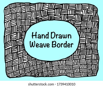 A grungy hand drawn weave pattern background template with space for your text.