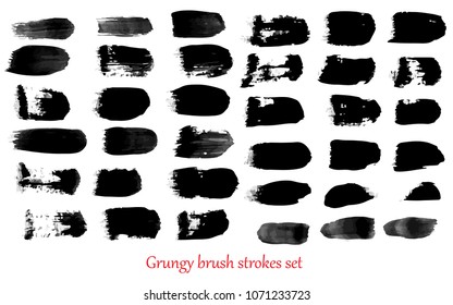 grungy hand made vector brush strokes big set. Elements for design. Eps10