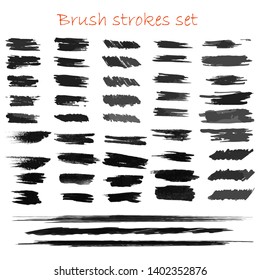 grungy hand made vector brush strokes big set. Elements for design. Eps10