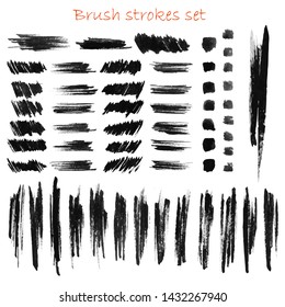 grungy hand made vector brush strokes big set. Elements for your design. Eps10