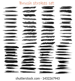 grungy hand made vector brush strokes big set. Elements for your design. Eps10