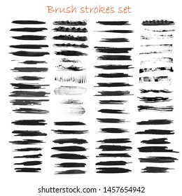 grungy hand made vector brush strokes big set. Elements for your design. Eps10