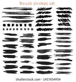 grungy hand made vector brush strokes big set. Elements for your design. Eps10