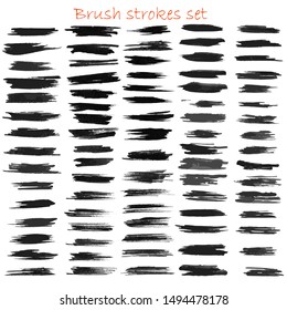 grungy hand made vector brush strokes big set. Elements for your design. Eps10