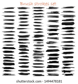 grungy hand made vector brush strokes big set. Elements for your design. Eps10