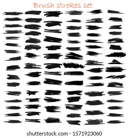 grungy hand made vector brush strokes big set. Elements for design. Eps10