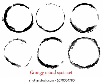 grungy hand made vector round spots set. Elements for design. Eps10