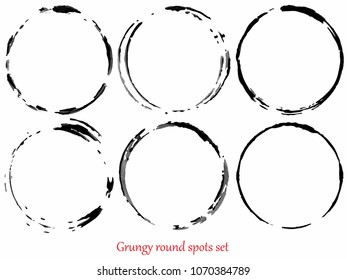 grungy hand made vector round spots set. Elements for design. Eps10