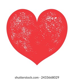 Grungy Heart vector red isolated illustration art