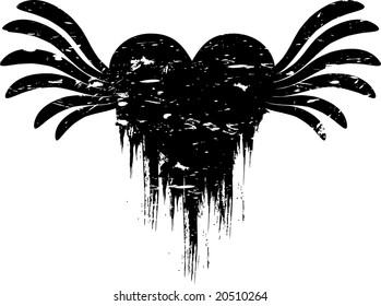 Grungy heart vector t-shirt design