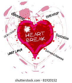 grungy heartbreak illustration