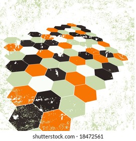 Grungy honeycomb vector background illustration